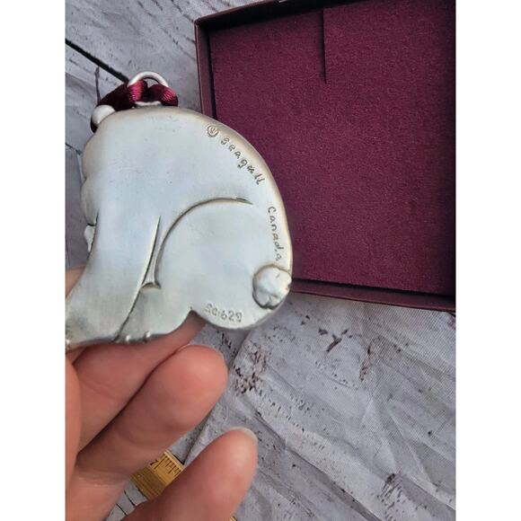 Seagull Pewter Polar Bear Ornament With Box Made In Canada - Picture 3 of 6